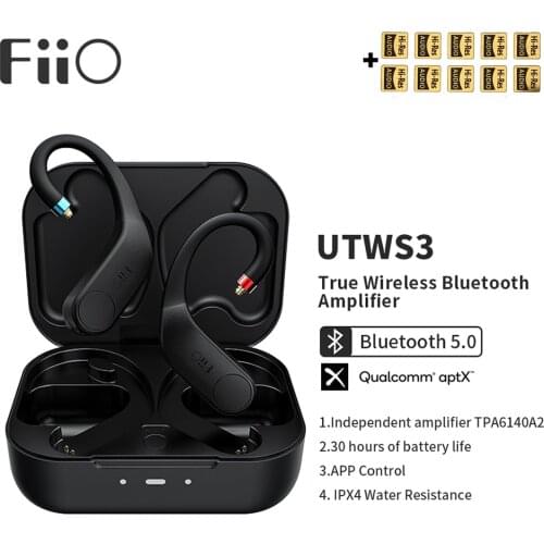FiiO UTWS3 Bluetooth V5.0 aptX/TWS + Earbuds Hook MMCX/0.78mm Connector with Mic Support/30 Hours Playback and APP Control