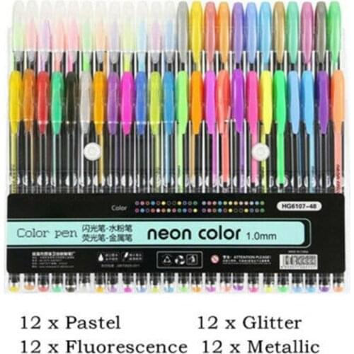 Highlighter Glitter Pen Pastels Metal Gel Pen Set for Painting Drawing UY8