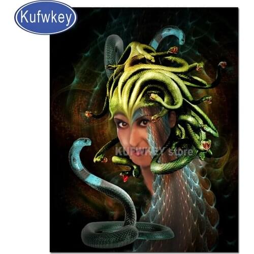 Beauty snake Full Square/round 5d diy diamond painting demon diamond embroidery painting Halloween art mosaic diamonds