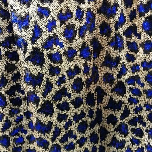 LASUINEW 3y=1lot gorgeous 4 colors Blue/Red Leopard sequins embroidery lace fabric diy for fashion dress prom dresses W0044
