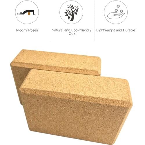 Lightweihgt Eco-friendly Yoga Block Cork Wood Yoga Brick Soft High Density Yoga Block to Support Poses Home Fitness Equipment