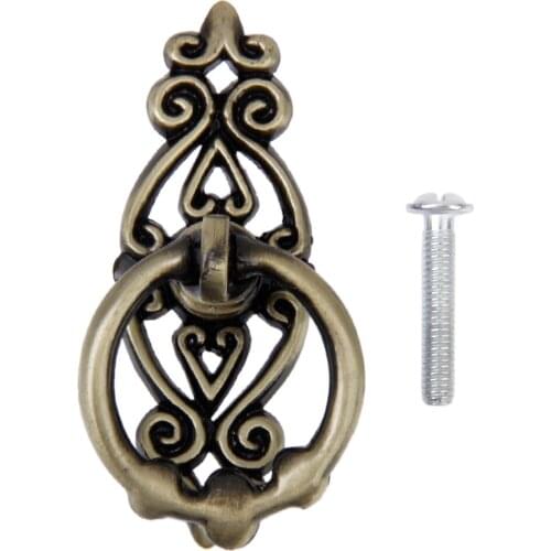 Metal Cabinet Drawer Pull Knob Cupboard Ring Pull Handle Home Decor_Bronze