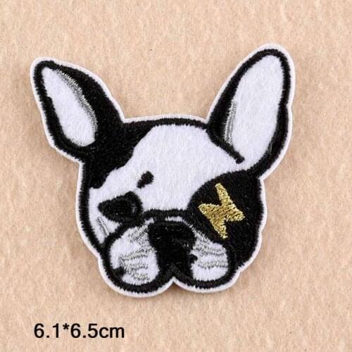 Dog Animal Punk Iron On Patch Clothes Patch For Clothing Boys Embroidered Embroidery Patch Garment Apparel Accessories