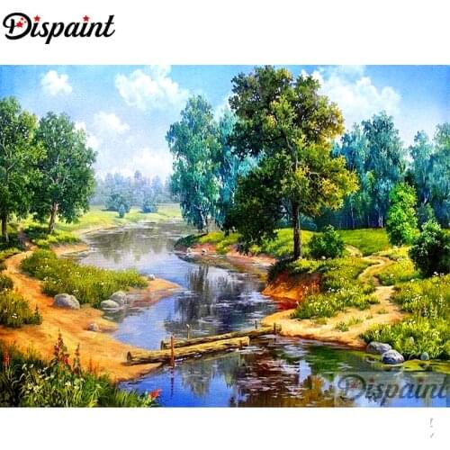 Dispaint Full Square/Round Drill 5D DIY Diamond Painting "natural scenery" 3D Embroidery Cross Stitch Home Decor Gift A11400