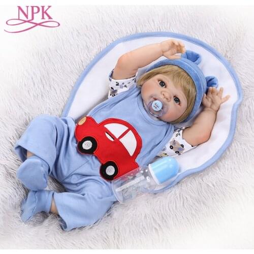 NPK 2017 new deign reborn baby doll Blonde boy doll full vinyl body doll gift for children free shipping hotsell