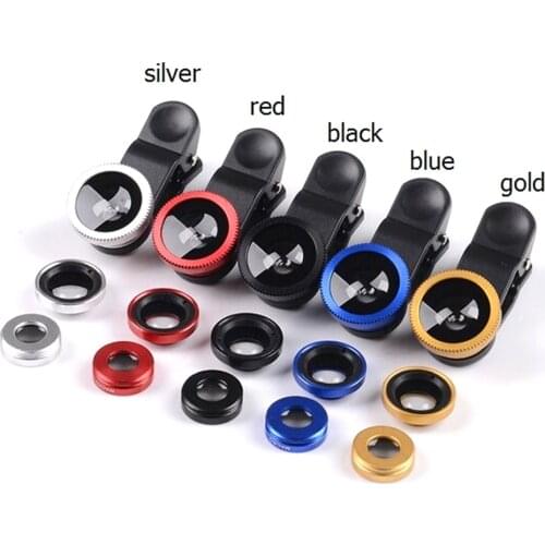 New Universal 3 in 1 Cell Phone Fisheye Lens Wide Angle Macro Lens Selfie Phone Camera Amplifier