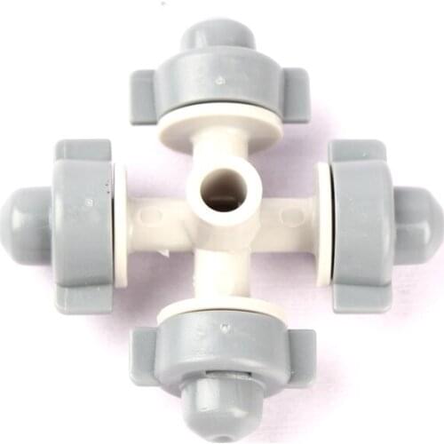 Wholesale 50pcs 6mm High Pressure Cross Misting Sprinkler Used With Hose Connector Or Hanging Watering Kits Irrigation Nozzle