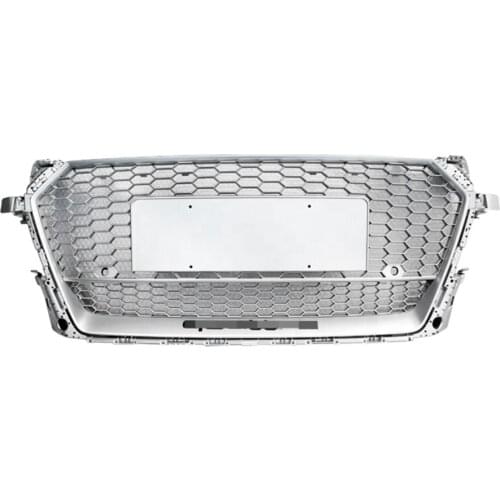Front Sport hexagonal mesh honeycomb cover silver for Audi TT/TTS 8S silver for TTRS style 2015 2016 2017 2018 car styling