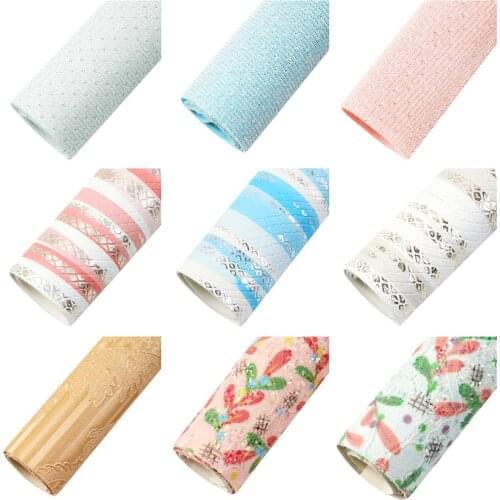 20*33cm Stripe Lace Glitter Tinsel Faux Synthetic Leather Sheets For Bows Earrings DIY Crafts Weaved Plain Color Vinyl,1Yc19855