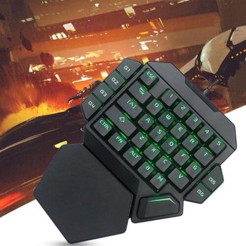 K50 USB Wired One-Handed Gaming Keyboard Macro Definition Mechanical Mini Keyboard RGB Colorful Backlight Keypad for Games