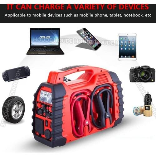 Car Jump Starter Portable 400A 12V Car Starting Device Muitl-Function Power Bank Lorry Truck Bus Booster With Strobe LED Flash