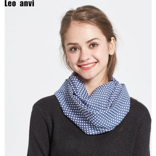 Leo anvi New Waffle Tube Scarves silk Style Women Fashion Designer Plaid lady Ring Scarf loop Infinity scarf