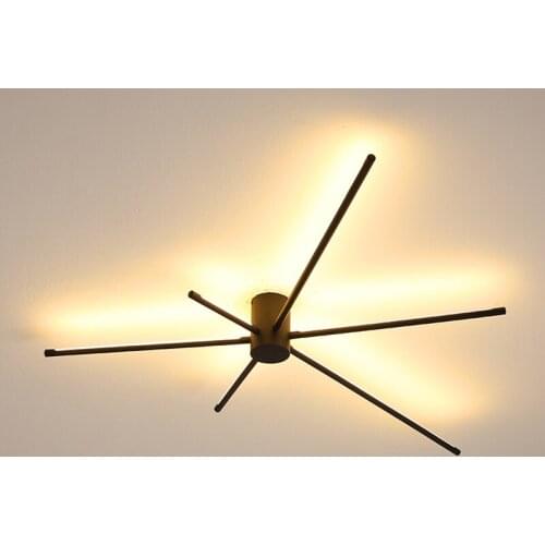 Modern LED Chandelier Lamps For living Room Bedroom Dinner Room Gold Black Color Heads Lights Adjustable Mounted Light Fixture