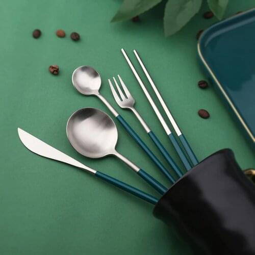 Cutlery Tableware Set 304 Stainless Steel 1/6/8/12/24 Pcs Dinner Dessert Knife Fork Spoon Dinnerware Silverware Flatware Set