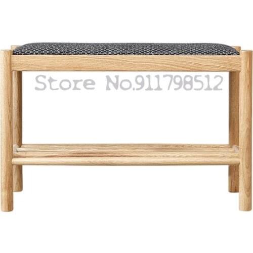Solid wood shoe changing stool home modern minimalist entrance small shoe cabinet style door shoe stool creative Nordic entrance