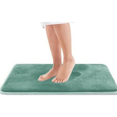 Comfortable Coral Velvet Memory Foam Bath Mat Non Slip Absorbent Super Cozy Velvet Rug Carpet Bathroom Kitchen Accessories