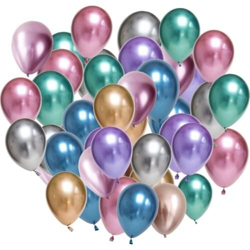 20pcs 12inch Gold Silver Chrome Metal Latex Balloon Birthday Party Inflate Globos Bride To Be Ballon Wedding Decoration Supplies