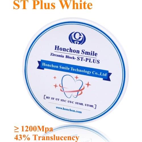 High quality dental zirconia ST-PLUS white block OD 98 mm for open CAD/CAM system