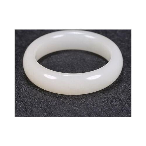 Zheru Jewelry Natural Hetian Jade White 54-62mm Bracelet Elegant Princess Jewelry For Mom For Girlfriend