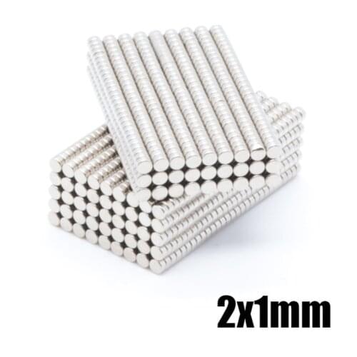 100 pcs 2x 1mm N50 Neodymium Magnets Rare Earth Round Supper Strong Grade