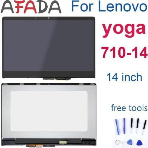 14 inch LCD Display For Lenovo Yoga 710-14 Yoga 710-14IKB LCD Display Touch Screen Digitizer Assembly With Frame Replacement
