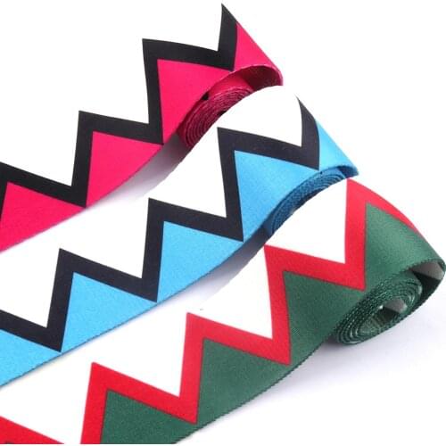 2''(50mm) Colorful Stripe Webbing Ribbon Garment Pattern Webbing for Purse Dog Collar Strap Bag Handles Sewing Craft Accessories