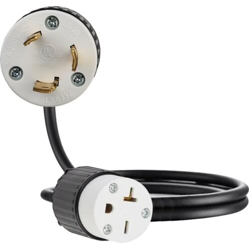 JORINDO NEMA L6-30p 3 pin plug TO 6-20R 3 hole socket American Standard Industrial Grade Power Male to Female Cable,20A/30A
