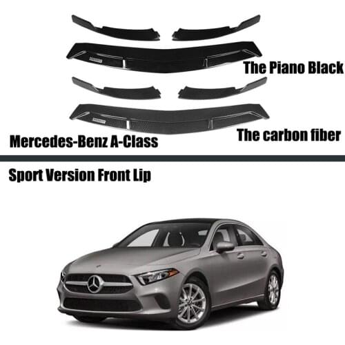 For Mercedes-Banz A-Class 2019 3PCS Bumper Lip Car Front Bumper Splitter Lip Spoiler Racing Type Car Accessories