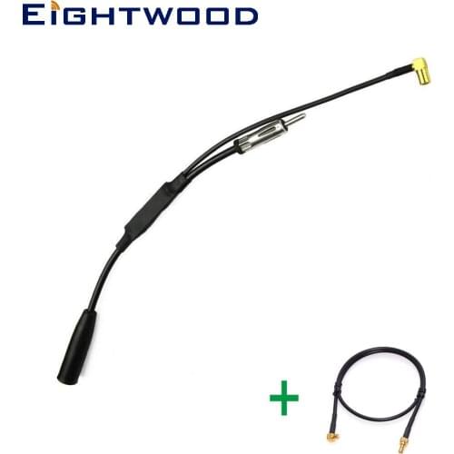 Eightwood DAB Car Radio Adapter Conversion FM/AM to FM/AM/DAB Antenna Splitter with SMB Female to MCX Male Aerial Adapter Cable