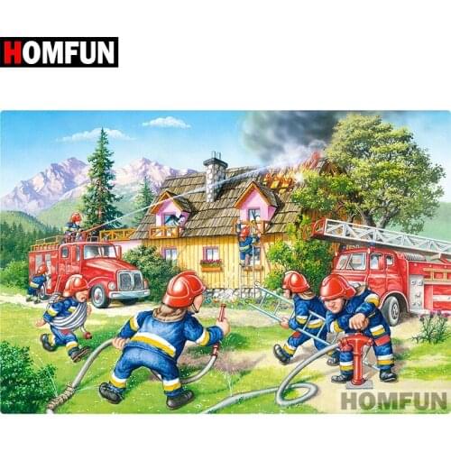 HOMFUN Full Square/Round Drill 5D DIY Diamond Painting "Cartoon fireman" Embroidery Cross Stitch 5D Home Decor Gift A07099