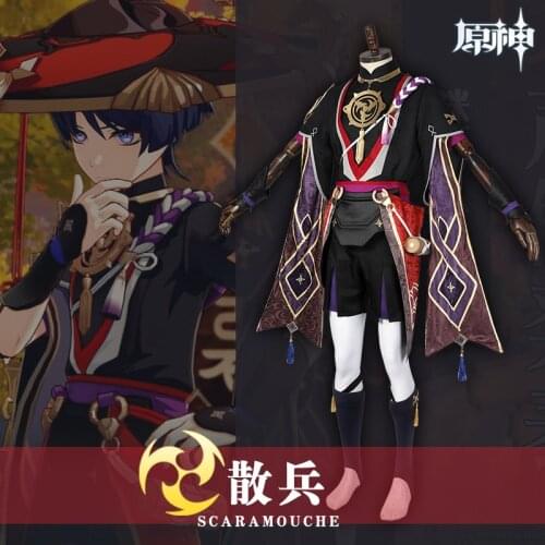 Anime Genshin Impact Scaramouche Cosplay Costume Game Suit Uniform Halloween Carnival Outfit For Women XS-XXL 2021 NEW