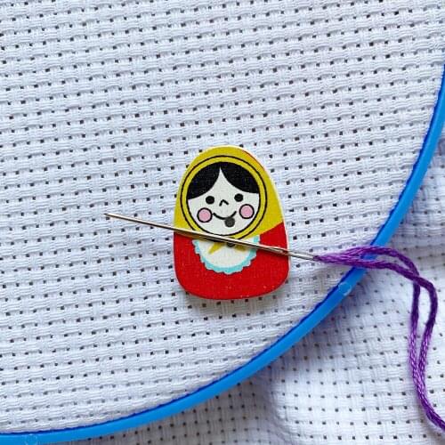 Stitching Assistant Cute Doll Needle Minder for Cross Stitch, Needlework