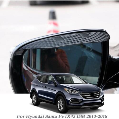 Car Rearview Mirror Rain Eyebrow Auto Shield Snow Guard Sun Side Visor Shade Protector For Hyundai Santa Fe IX45 DM 2013-2018