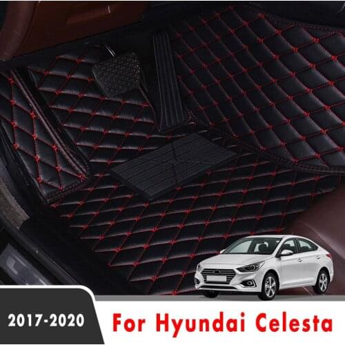 For Hyundai Celesta 2020 2019 2018 2017 Car Floor Mats Accessories Carpet Auto Custom Waterproof Anti Dirty Leather Rugs Covers