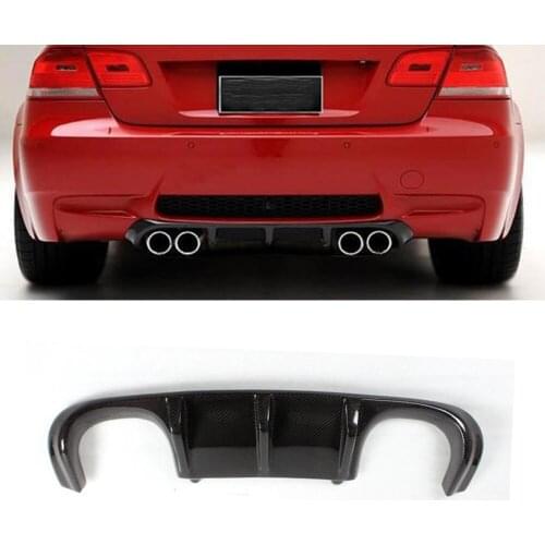 Carbon Fiber Car Rear Bumper Guard Lip Diffuser Spoiler for BMW 3 Series E92 E93 M3 Only 2007 - 2013 Black FRP Non E90 4 Door