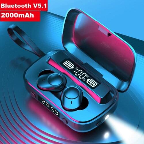 Bluetooth V5.1 TWS Wireless Earphones 2000mAh Charging Case Mini HiFI Stereo In-ear Earbuds Wireless Headphone