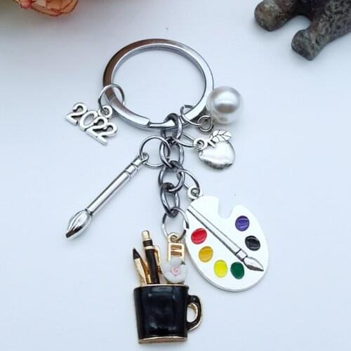 2021-2023,26 letter handmade drawing board pen holder keychain, student gift, key ring, handmade jewelry