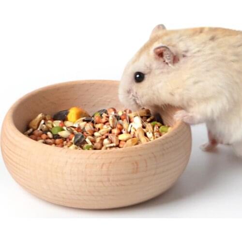 Hamster Wooden Food Bowl Small Pet Food Feeder for Rats Guinea Pig Chinchillas Smal Animal Accessories High Quality