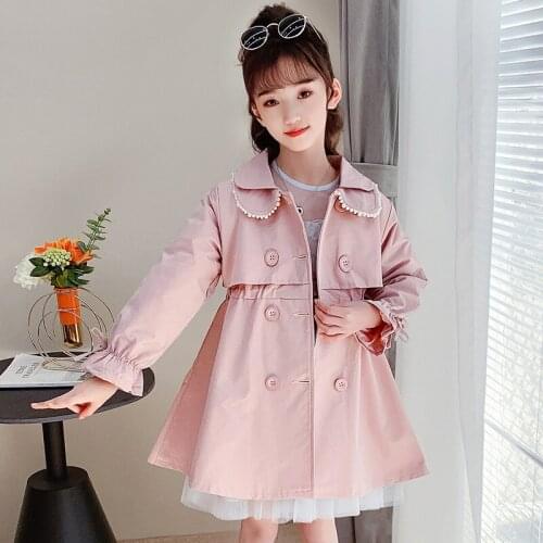 Girls Babys Kids Windbreaker Coat Jacket Outwear 2021 Solid Spring Autumn Overcoat Top Cardigan Party Outdoor Childrens Clothi