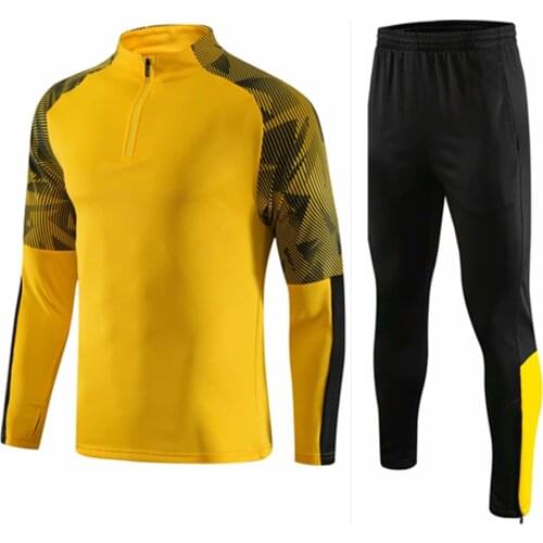 Kids Adult Soccer Tracksuits Half Zip Football Jacket Pants Long Sleeve Training Suit Child Men Outdoor Fitness Running Clothes