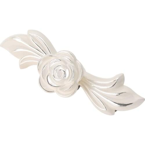 European golden Rose Flower knob and handle Kitchen Cabinet Wardrobe Cupboard Door Drawer Knobs Furniture Hardware elegant