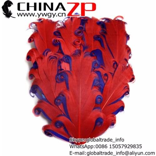 CHINAZP Factory 50pcs/lot Cheap Red and Royal Fourth of July Inspired Curly DIY Nagorie Feather Pad for Headband