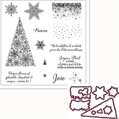 French Snow Text Silicone Clear Rubber Stamp Sheet Cling Scrapbooking DIY Cute Pattern Photo Album Paper Decoration
