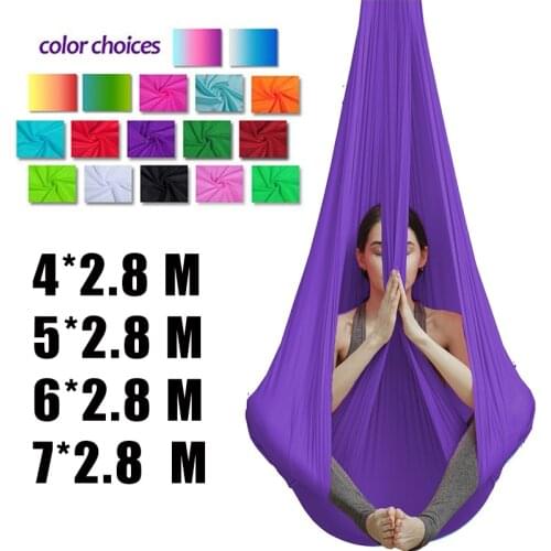 19 Color Aerial Yoga Hammock Silk 4/5/6/7*2.8M Yoga Flying Swing for Anti-gravity Yoga Inversions Yoga Sling
