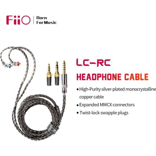 FiiO LC-RC headphone MMCX cable High-Purity silver-plated monocrystalline copper swappable plug