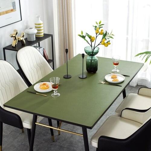 Leather Waterproof table tablecloth Oilproof Placemat Table mat custom solid color table protector cover rectangle table cloth