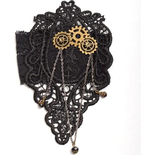 Lace Armband Vintage Women Steampunk Gear Black Upper Arm Single Bracelet Armlet Cuff