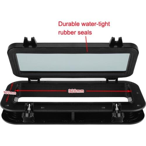 Boat Elliptical Rectangular Opening Portlight Window Port Porthole Black