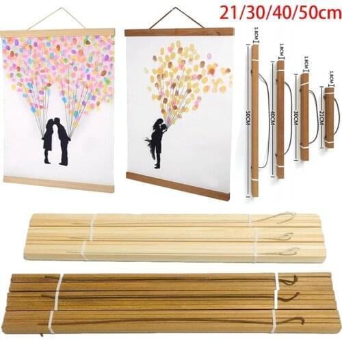 Magnetic Natural Wooden Photo Frame Poster Hanger Teak Painting Canvas Wall Art Craft Frame Diy Home Decoration