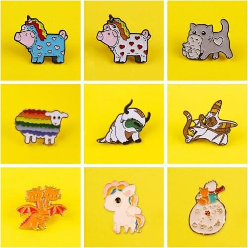 Cute Pony Brooch Badges for Backpack Lovely Lamb Badges for Clothes Animal Enamel Pins for Backpacks Clothes Lapel Pin Badge DIY